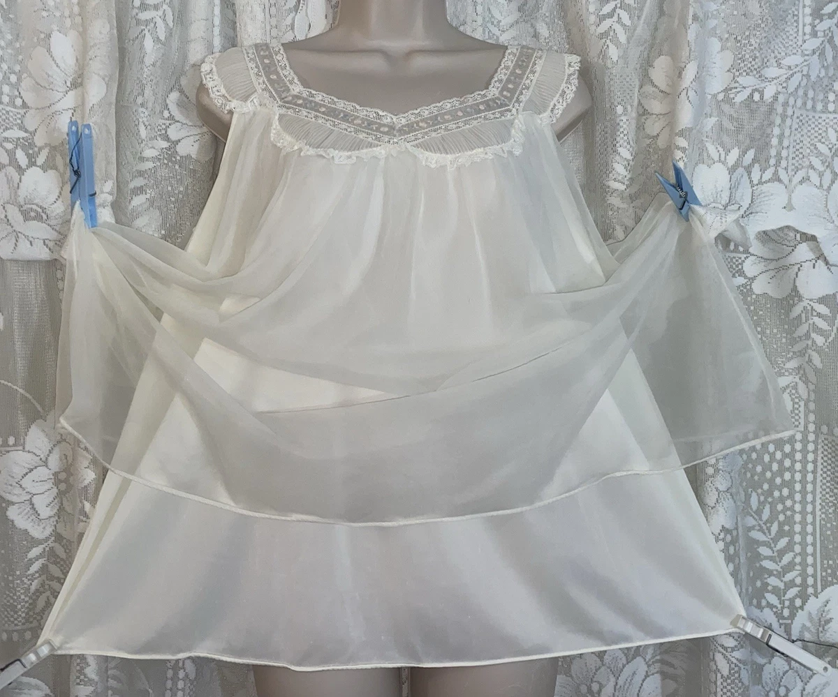 sachin and babi light blue dress Sheer Chiffon Babydoll Dress (L) – Holy Thrift main image 1