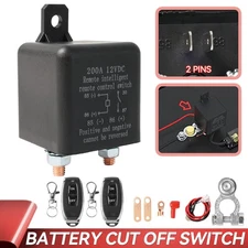 Wireless Dual Remote Car Battery Disconnect Switch Relay Master Kill Cut Off 12V