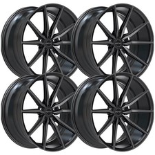 Set-4 Inovit Frixion 5 19x8.5 5x112 Black Milled 35mm Wheels Rims 19 Inch
