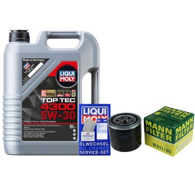 MANN-FILTER Ölfilter 5L Liqui Moly Top Tec 4300 5W-30 für Hyundai FD 1.4