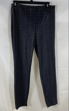 Theory Women's Black Checkered High Rise Skinny Ankle Pants Size M