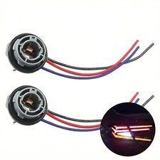2 PCS 1157 LED Bulb Socket, Waterproof Turn Signal Tail Light Socket Harness,