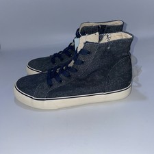 Cat And Jack Boys Blue Colby High Tops With Zip Up Inner Sides Sz 4 NWT