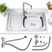 EinbauspüLe SpüLbecken EdelstahlspüLe 75CM Edelstahl KüChen Mit Ablage Links