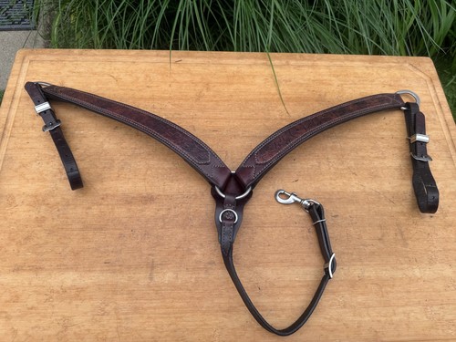 TOP QUALITY Weaver Brown Leather Western Breast Collar w SS Hardware ~ Fancy!!