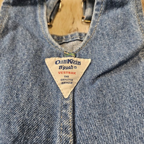 OshKosh B'Gosh Vintage Vestbak Denim Carpenter Overalls Bibs Toddler Kids 3T USA - Picture 8 of 9