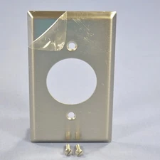 Cooper 93111 Stainless Steel  1.60" Receptacle 1-Gang Wallplate Outlet Cover