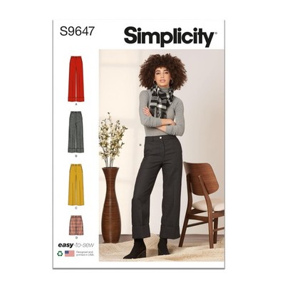Simplicity Misses' Pants and Shorts Sewing Pattern Kit, Code S9647, Sizes 6-14,