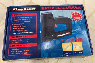 #ad KingCraft Electric Stapler Nail Gun Model # 6353 06 New Open Box $36.79