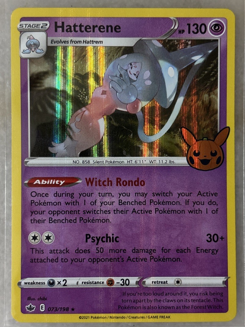 [HOLO] Hatterene #73/198 - STAMPED Trick or Trade BOOster - Pokemon 