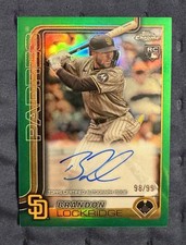 2025 Topps Chrome - Brandon Lockridge Green /99 + Base Auto RC San Diego Padres