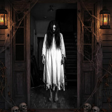 Halloween Scary Ghost Woman Door Cover 3D Horror Haunted House Door Decor