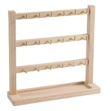 Wood 3 Tier Retail Display Stand For Keyrings & Earrings Counter Top Shop Sales