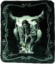 8lb Heavyweight Soft Queen Blanket, Officially Licensed, Smoking Native American