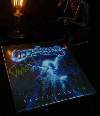 The Offspring Supercharged - Blue Vinyl- Signed album Cover by Dexter COA /25