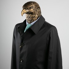 Trench coat nuovo con etichette $2550 Canali cotone seta Loro Piana Storm System nero 40US/50IT