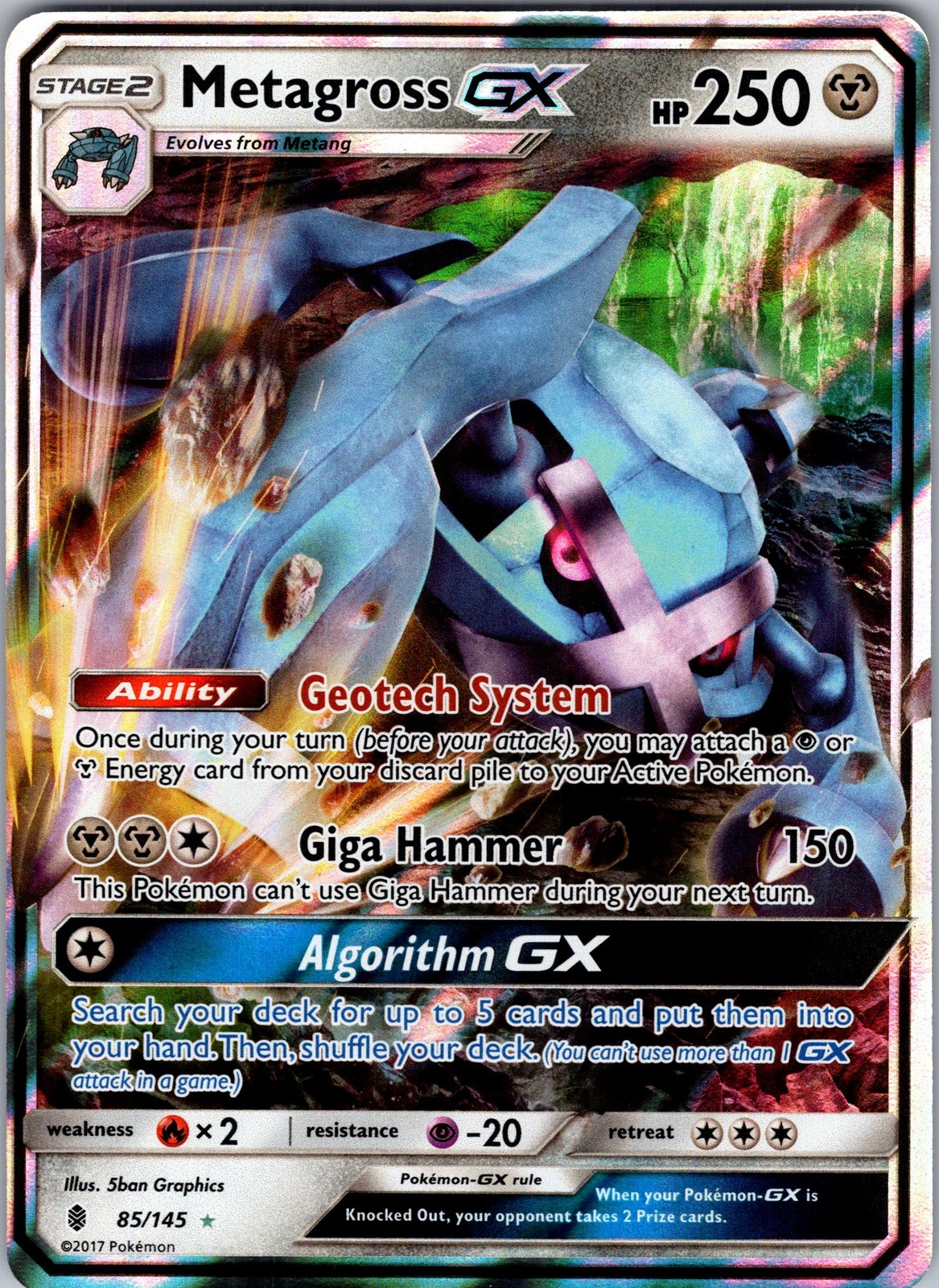 Metagross GX 85/145 SM - Guardians Rising Holo Pokemon TCG NM