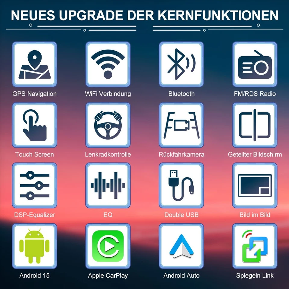 DAB+ 4+64G Android 15 CarPlay Autoradio GPS Navi Für Hyundai Tucson TL 2016-2018 - Bild 4 von 4