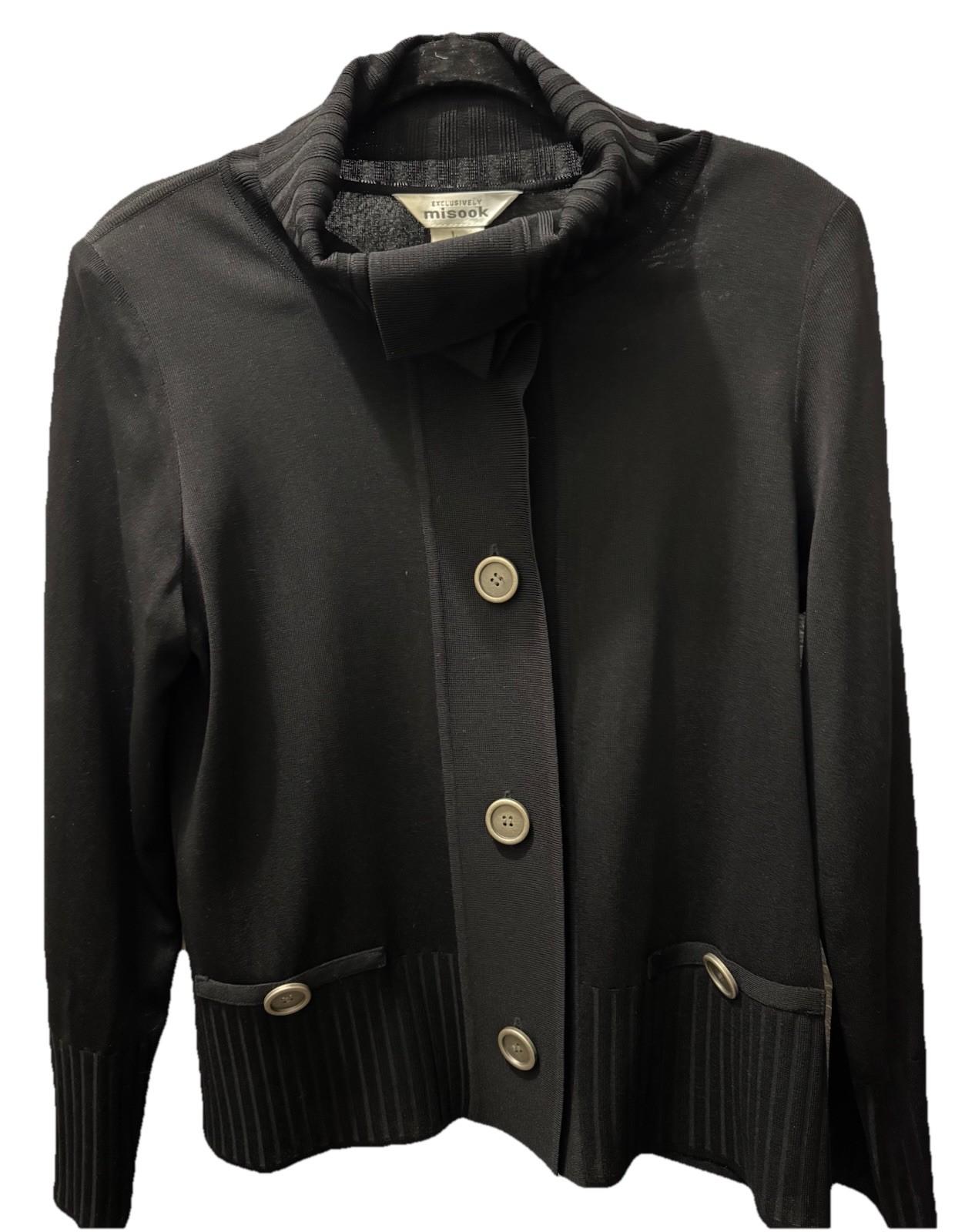 Exclusively Misook Ribbed Black Jacket  Cardigan … - image 1