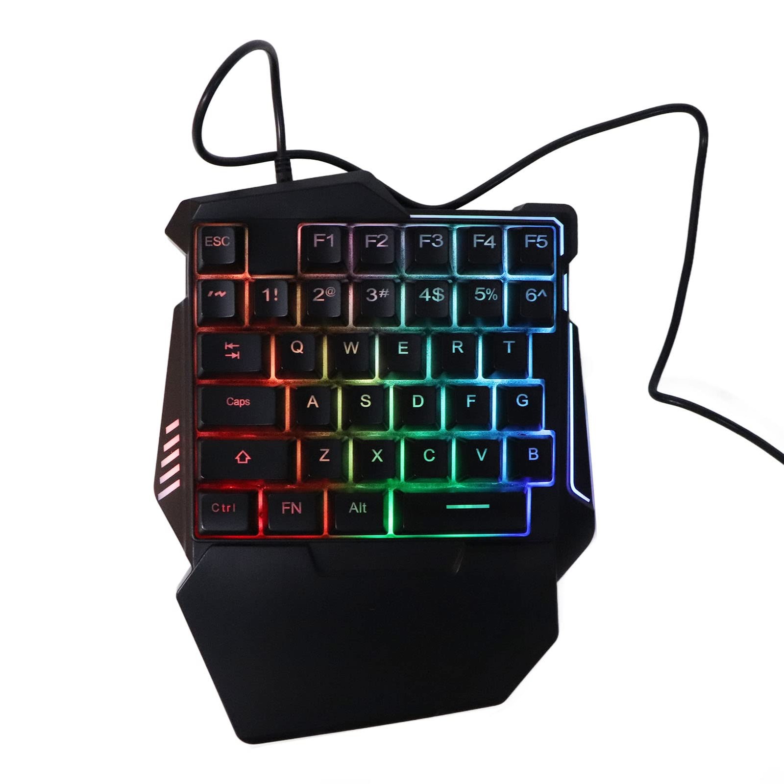Clavier de jeu à une main mini mini-clavier gamer RVB filaire pour PC et console