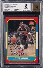 2004-05 FLEER GENUINE BUYBACKS 1986-87 FLEER #26 CLYDE DREXLER BGS 8 AUTO 10