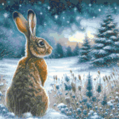 NEU Winterhase festlich verschneit Kreuzstich Muster herunterladbare PDF Dateien Tabelle