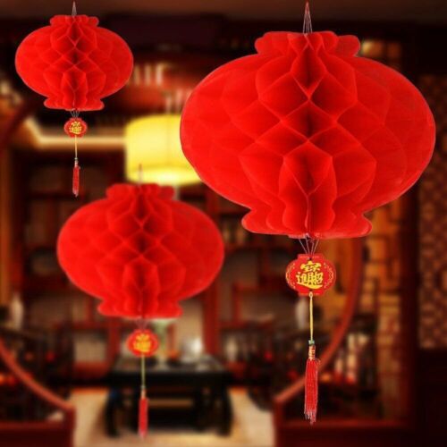 ASIAN HOME Red Paper Lantern Hanging Lanterns for Chinese Spring Festival,... - Picture 2 of 7