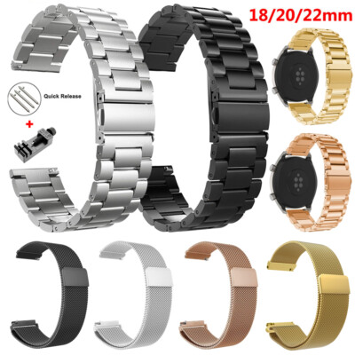 Edelstahl Armband Mit Schnellspanner - 18mm, 20mm, 22mm, Für Damen Und Herren, Gebürstet Matt