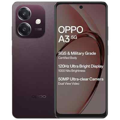 OPPO A3 5G(RED 6GB RAM 128GB) 6.67 inch MediaTek Dimensity 6300 Global Version.