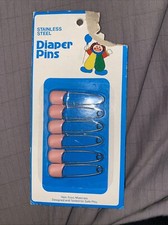 Vintage 1980 Pink Diaper Pins Stainless Steel Rustproof K Mart