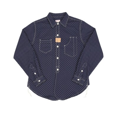 BOB DONG Vintage Herren Wabash Indigo Blue Worker Shirt Langarm Freizeit Shirts