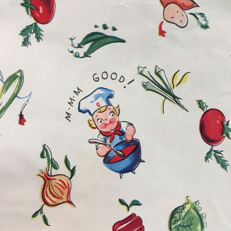 Unusual Vintage CAMPBELL'S SOUP KIDS Vinyl TABLECLOTH 41.5 x 69" M-M-M GOOD!