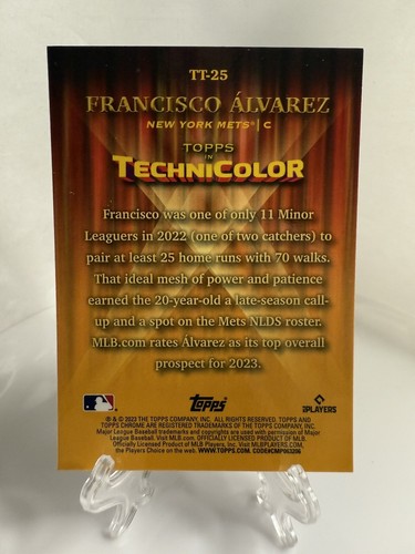FRANCISCO ALVAREZ 1 2023 TOPPS CHROME TECHNICOLOR ROOKIE RC Q2045 - Picture 2 of 2
