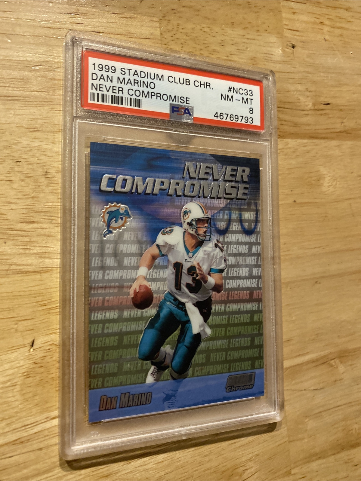 Dan Marino PSA 8 Topps Stadium Club Chrome Vintage Football Card 1999 Dolphins view 6