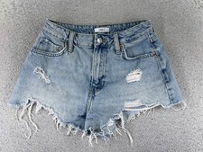 Forever21 Shorts Womens 26 Blue Denim Jean Distressed Cutoff Cotton Blend 23x2