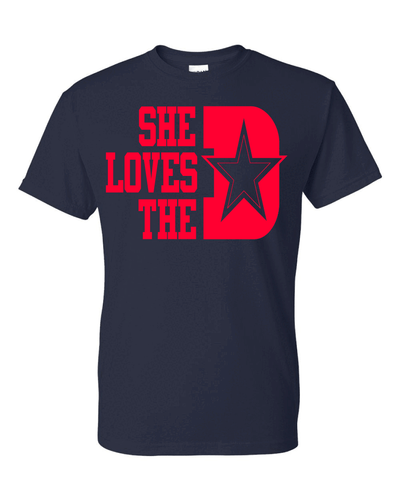 Dallas Cowboys She Loves The D T-Shirt All Colors + Sizes S-5XL & Youth Kids - Picture 2 of 30