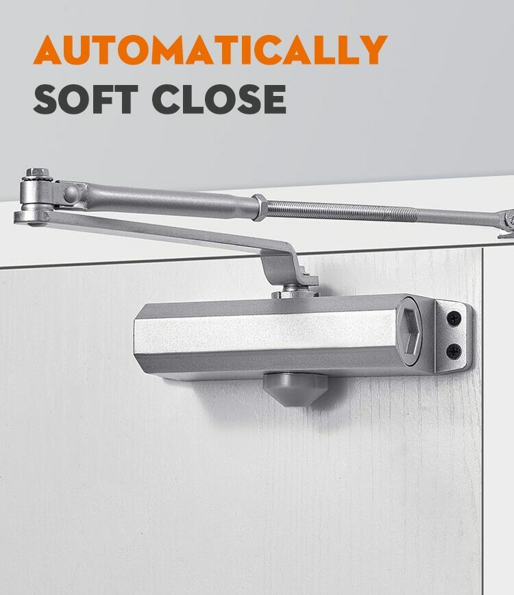 Ferme-porte automatique anti-claquement à tampon hydraulique réglable en acier
