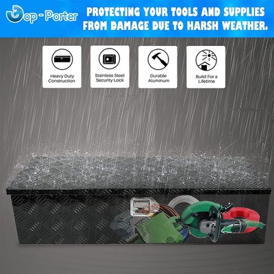 Aluminum 49X15X15 Bed Tool Storage Box Truck Pickup Flat Trailer Underbody