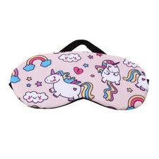 Unicorn PINK Soft Eye Mask Cotton Eyemask Blindfold Travel Relax Sleep Mask UK 