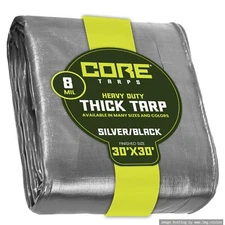 Core Tarps Heavy Duty 8 Mil Tarp Cover Waterproof UV Resistant Rip and Tear