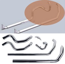 True Dual Headers for Harley Softail Exhaust 00-17, Enhanced Performance Chrome