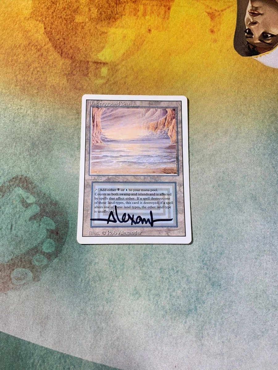 Underground Sea 3rd Edition Revised MTG Magic Rob Alexander Signed Moderate  Play