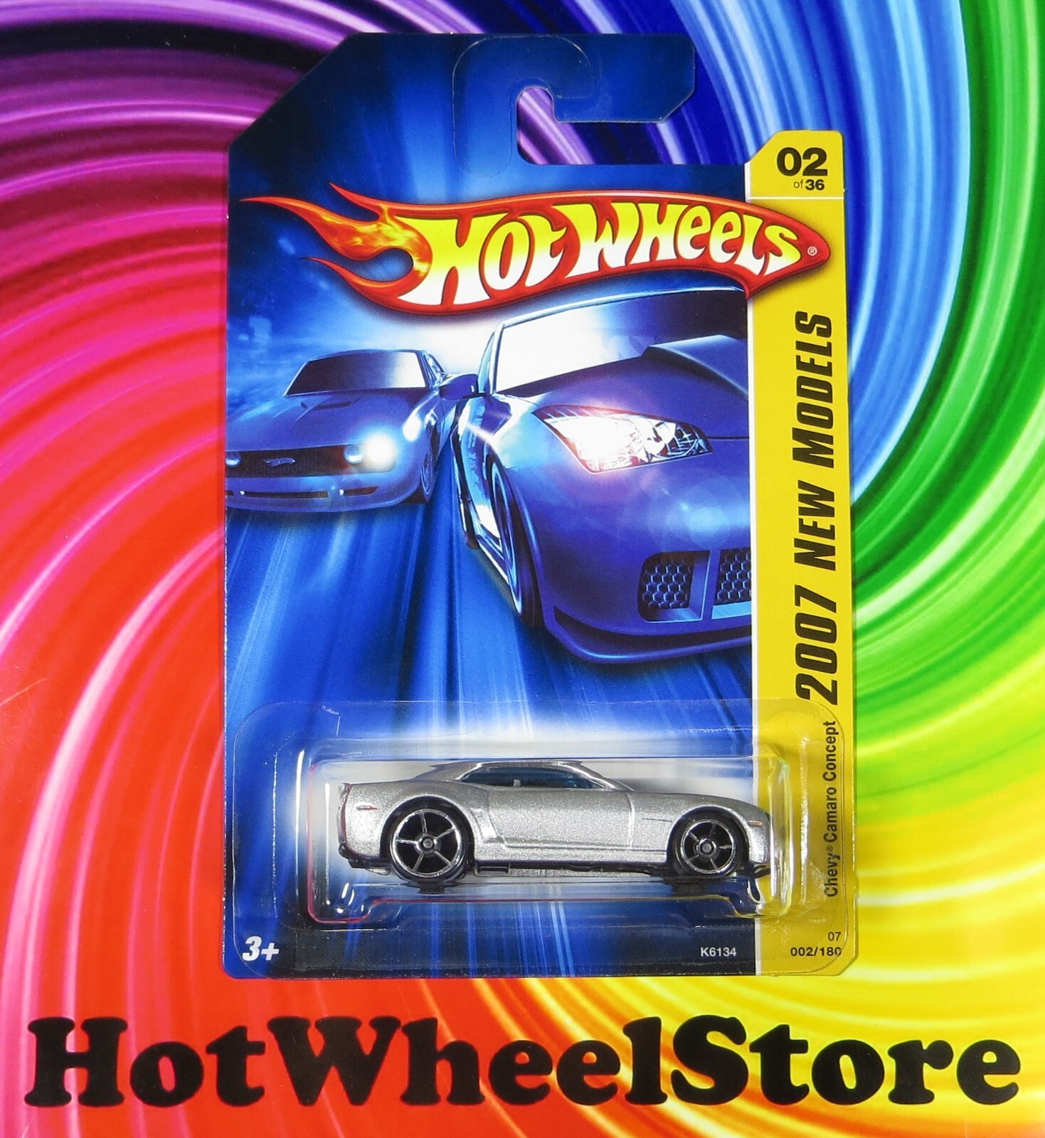 2007 Hot Wheels New Model Silver  CHEVY CAMARO CONCEPT  Black Base#002 74-080524