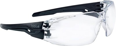 Bolle Silex+ Plus Safety Glasses Matte Black Temples clear Anti-Fog Anti-Scratch