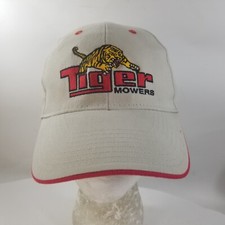 Tiger Mowers Hat Cap Tan Cotton Adjustable Baseball Strap Lawnmower