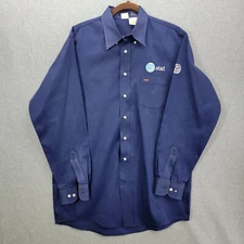 AT&T shirt mens large cwa Button up long sleeve workwear uniform att  vintage