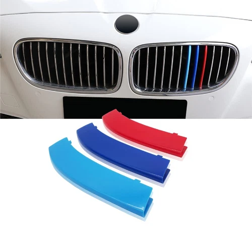 M-Colored Stripe Grille Insert Trims Compatible with BMW 2011-2013 F10 5 Seri...