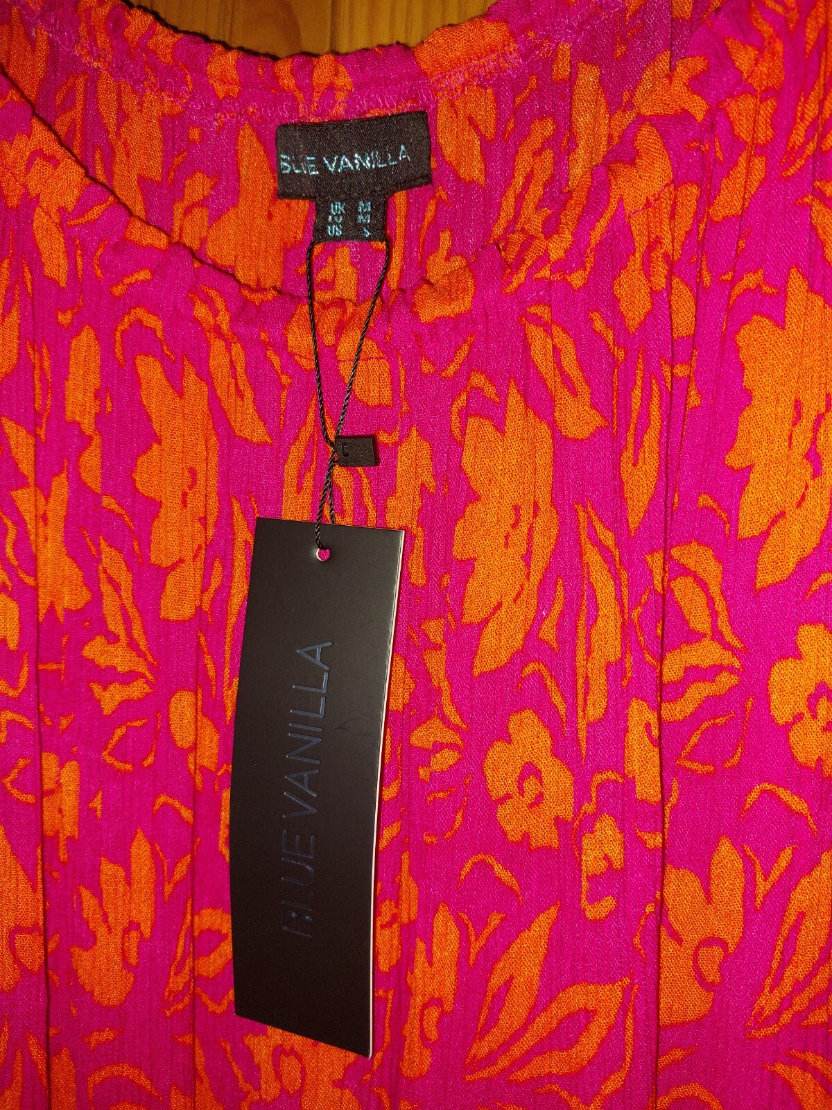 Blue Vanilla pink orange floral crinkle ethnic hippie boho sun dress M  BNWT image 5
