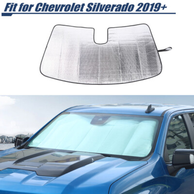 For Chevy Silverado / SIERRA 2019+ Windshield Heat UV Visor Shield Sun ...