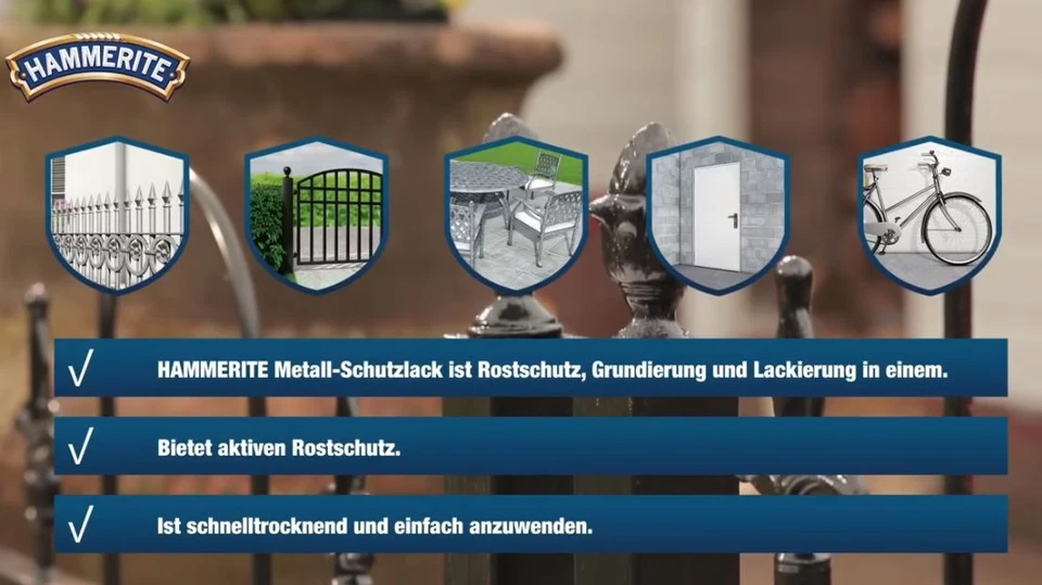 Hammerite Metall-Schutzlack 2,5 l Speziallack Rostschutz Lack alle Farben - Bild 3 von 4